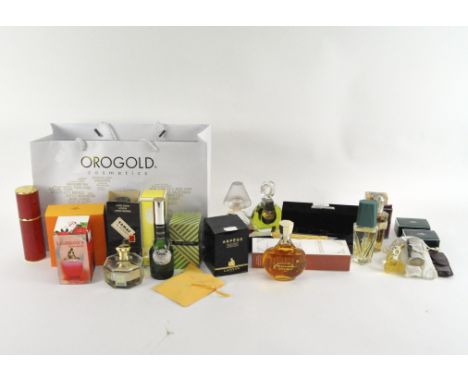 A collection of ladies perfume, including bottles for Hermes, Givenchy, Van Cleef and more, some sealed and in the original b