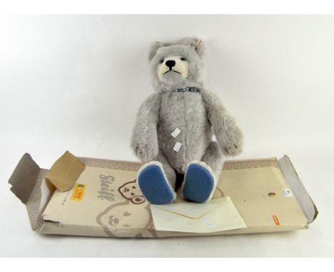 A Steiff baby blue bear, 2007, with certificate numbered EAN 037085 and box, 50cm high 