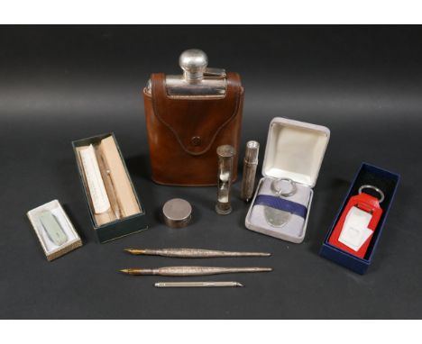 A group of George VI and later silver, including a silver propelling pencil, Johnson, Matthey &amp; Co. London 1946, 0.81toz,