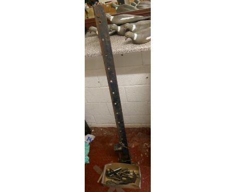 4ft 6 inch sash clamp together with a collection of clamps and tools 