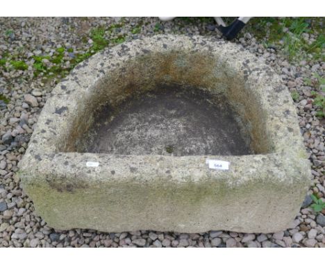 Stone D-shaped trough 