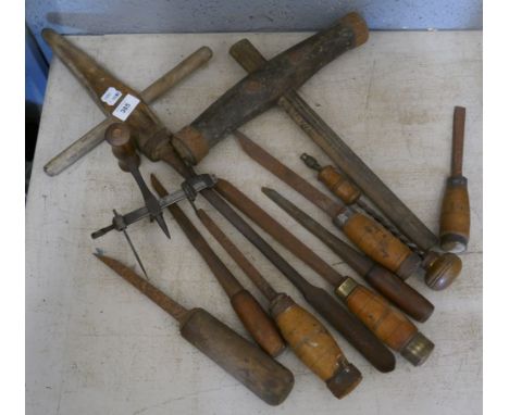 Collection of shipswrights tools 