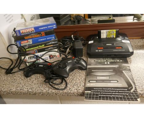 Sega Mega Drive II complete in working order with games and manual