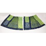 TWO CHINESE EMBROIDERED SILK SKIRT / ROBE PANELS, finely embroidered with flowers and butterflies,