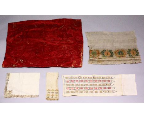 A MIXED LOT OF TURISH OTTOMAN EMBROIDERED TEXTILES, Various size and style please see photos