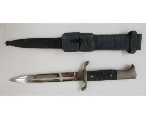 WWII German fireman's dress bayonet with scabbard and bayonet frog.