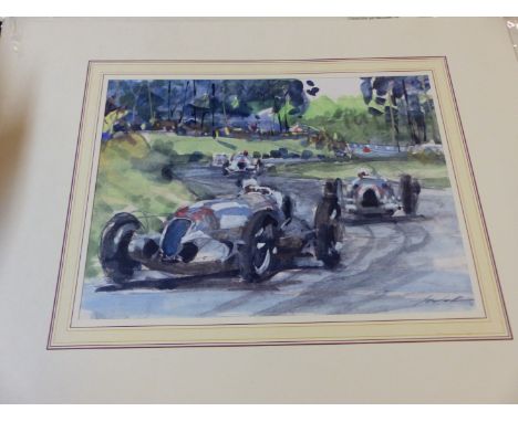 AFTER WALTER GOTSCHKE (1912-2000) ARR. A COLLECTION ON UNFRAMED COLOUR PRINTS OF VARIOUS AUTOMOBILE EVENTS SIZES VARY 
