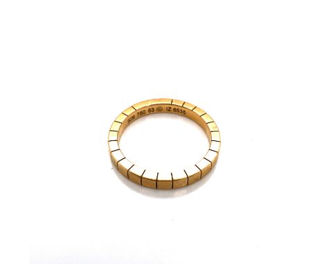 A VINTAGE CARTIER LANIERES BRICK LINK BAND RING. THE RING STAMPED 750, 63, 12, 6535. FINGER SIZE U. WEIGHT 6.98grms. 