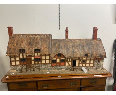 A VINTAGE SCALE MODEL OF ANNE HATHAWAYS COTTAGE, H 57 W 122 D 50cms