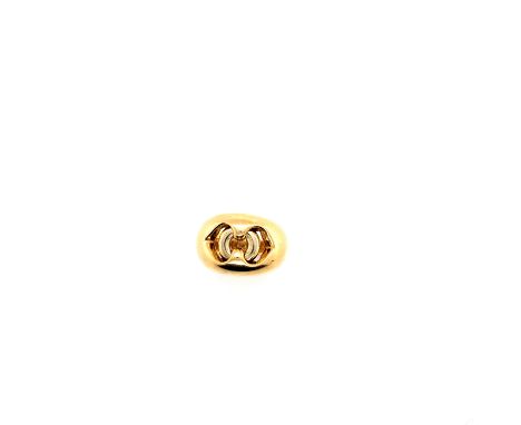 AN 18ct GOLD DOPPIP CUORE RING FOR BULGARI, SIGNED BULGARI. FINGER SIZE K 1/2. WEIGHT 15.07grms. 