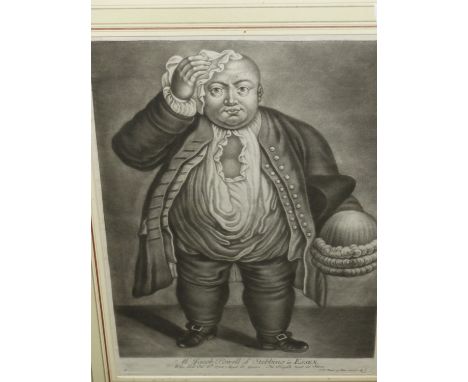 TWO 18th C. ENGLISH PORTRAIT PRINTS MR E BRIGHT AND MR JACOB POWELL. 42 x 30cms (2 FROM THE ESTATE OF PHILIP ASTLEY-JONES