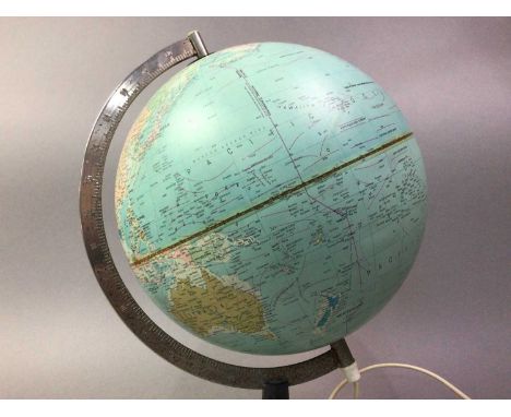 ILLUMINATING WORLD GLOBE SCAN-GLOBE 1977 on moulded plastic base38cm high