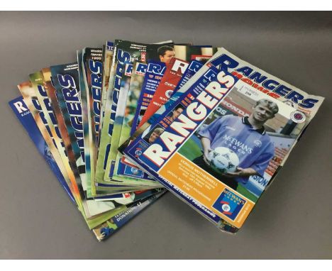 SELECTION OF RANGERS FC PROGRAMMES AND ORDNANCE SURVEY MAPS the programmes predominantly from the 90s