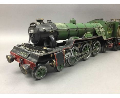 MODEL STEAM LOCOMOTIVE AND OTHER RAILWAY ITEMS FLYING SCOTSMAN along with many collectors plates and a calander