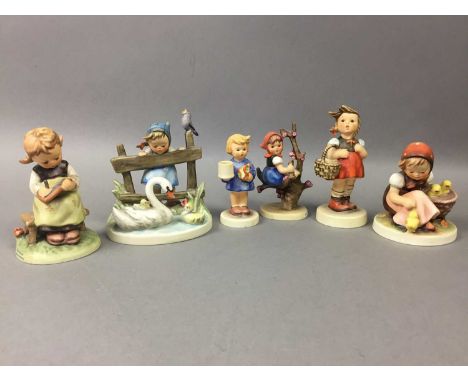 GROUP OF HUMMEL FIGURES AND OTHER CERAMICS including a Lladro figure, marble bear figure and a Royal Doulton figure of 'Lynne