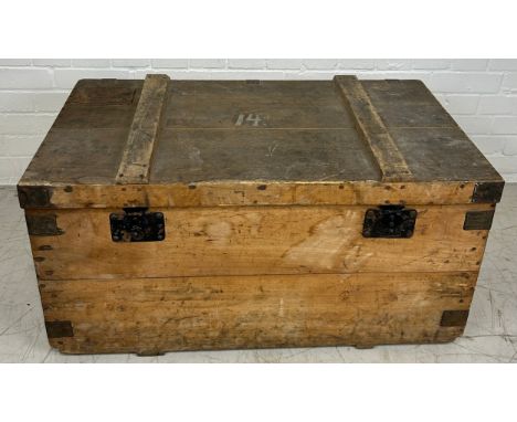 A 19TH CENTURY LOUIS VUITTON PACKING TRUNK BELONGING TO THE FAMED MUNTHE FAMILY STAMPED J.P.M TO EITHER SIDE, Provenance: Fro