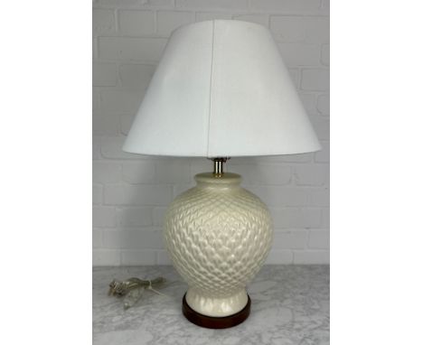 RALPH LAUREN: A CERAMIC TABLE LAMP, 36cm H With shade 66cm H