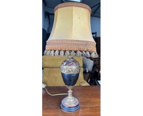 A MARBLE AND GILT TABLE LAMP, 36cm HWith shade 62cm H 