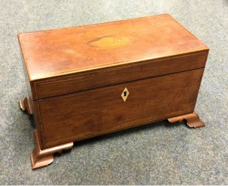 A good Georgian rectangular mahogany tea caddy with fitted interior. Est. £30 - £50.