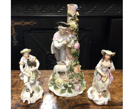 An attractive Continental figure of a child mounted as a lamp etc. Est. £20 - £30.