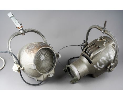 A group of four various Strand Electric theatrical light fittings, sizes approx 29x24x24cm (4) untested  wear commensurate wi