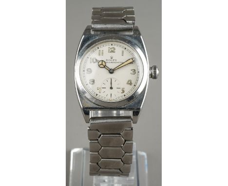 Vintage WW2 era Rolex Oyster chronometer gent's wristwatch. Engraved to the back 1585725 P Rodwell (RAF) 2.22.43 "21ST". Flig