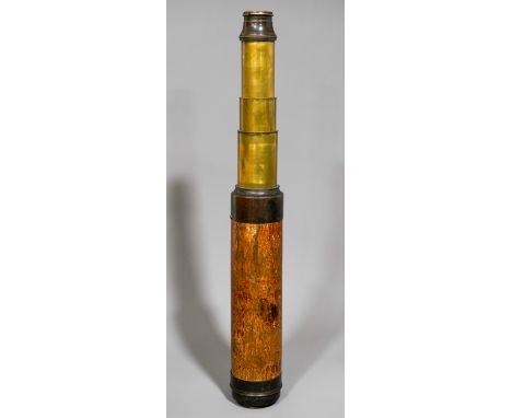 A Dolland of London Achromatic three drawer telescope, drawn length approx 71cm, closed length 30cm