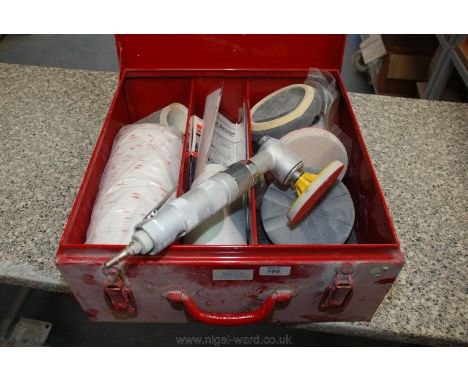 A cased pneumatic wet Sander kit.