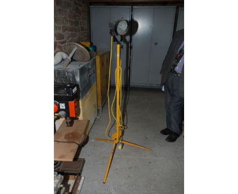 A 110 volt work-light on a tripod base.