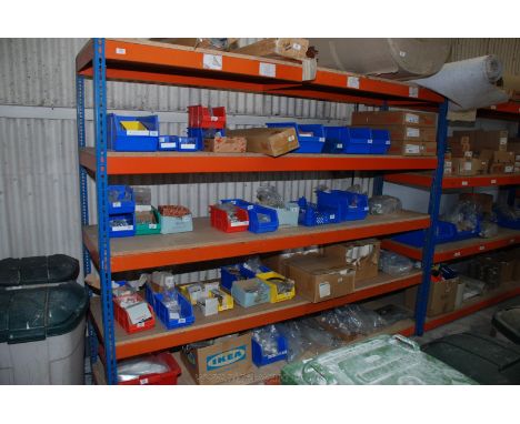 Demountable 4 shelf Racking comprising four uprights and four levels.