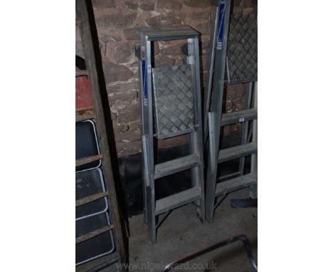 A three tread Aluminium step Ladder.