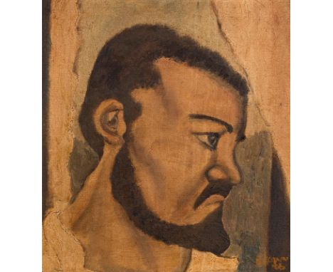 Christy Brown (1932-1981) Self Portrait (1966)oil on canvas boardsigned lower right and dated (19)'66, dated on reverse  59½ 
