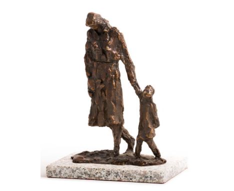 Melanie Le Brocquy HRHA (1919-2018) Mother and Child Walking (1998)bronze on granite base - artist's copy (aside from an edit