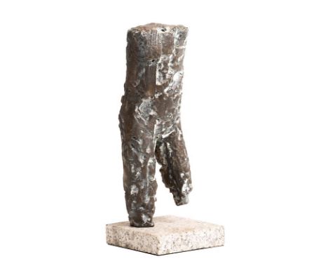 Melanie Le Brocquy HRHA (1919-2018) Man Stepping (1967)bronze on granite base - artist's copysigned and dated on label, stamp