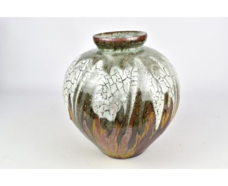 LISA HAMMOND (born 1956); a medium stoneware Tsubo with multiple glazes, height 26.5cm. (D)Provenance: Purchased from Ceramic
