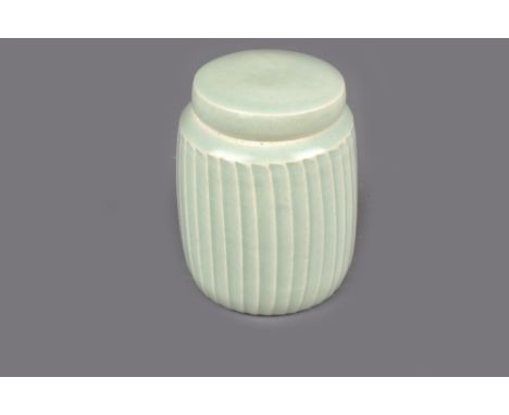 DAVID LEACH (1911-2005) for Lowerdown Pottery; a small fluted porcelain jar and cover, impressed DL mark, height 10.5cm. (D)A