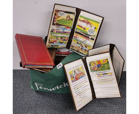 Thirteen albums of vintage 'saucy' postcards.