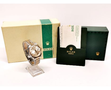 A vintage bi-metal Rolex Oyster Perpetual wristwatch.