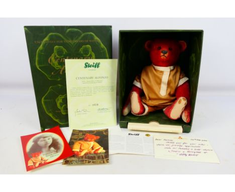 Steiff - A boxed Steiff Centenary Alfonzo Bear. Items is 33cm and comes with its book and certificate; limited edition #538 o