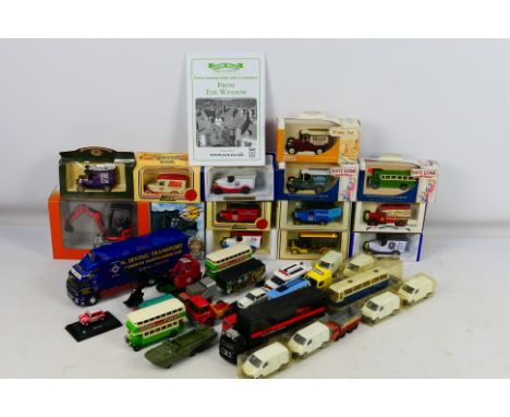Corgi - Matchbox - Days Gone - A group of vehicles including an unboxed Corgi Rigids Volvo FM in 1:50 scale, Kubota KX081-4 E