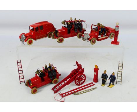 Taylor & Barrett - Dinky Toys - A vintage Streamline Fire Engine Set #164. Item contains 6 vehicles, figures and accessories.