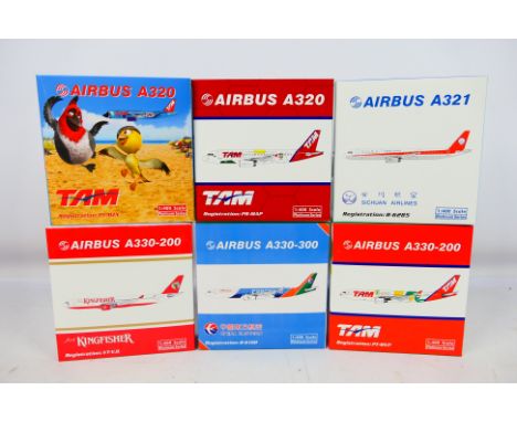 Phoenix - 6 x boxed limited edition Platinum Series Airbus aircraft models in 1:40 scale including A330-200 in Kingfisher liv