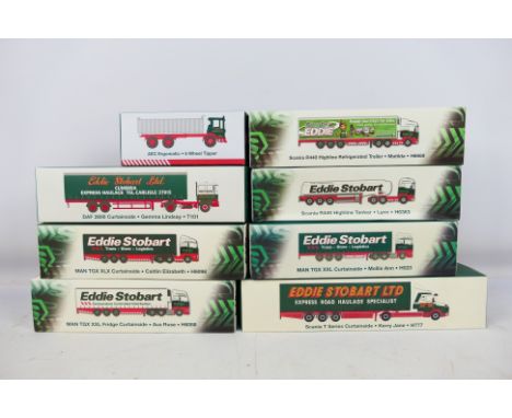 Atlas Editions - 8 x 1/76 scale Eddie Stobart vehicles to include Scania R440 Hihline Tanker 'Lynn' #4649113, DAF 2800 Curtai