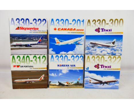 Dragon Wings - 6 x boxed Premier Collection Airbus aircraft in 1:400 scale including A340-312 in Air Portugal livery, A330-32