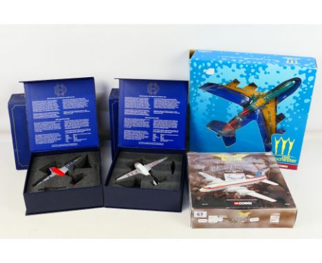 Corgi - Oxford - 4 x boxed aircraft models, De Havilland Dragon Rapide King Edward VIII, De Havilland Dragon Rapide in BEA li