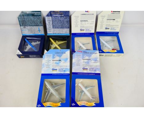 Gemini Jets - 6 x boxed Airbus aircraft models in 1:400 scale including A340-300 in Aerolineas Argentinas livery, A330-200 in