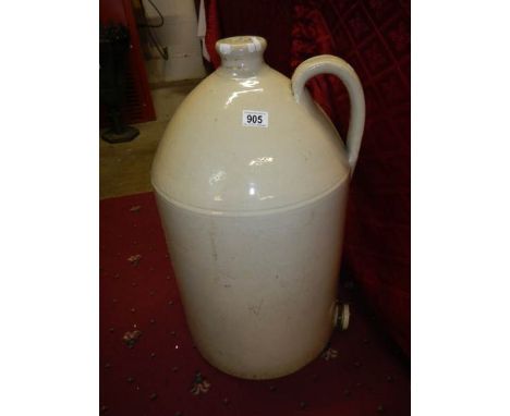 A large stoneware jar
