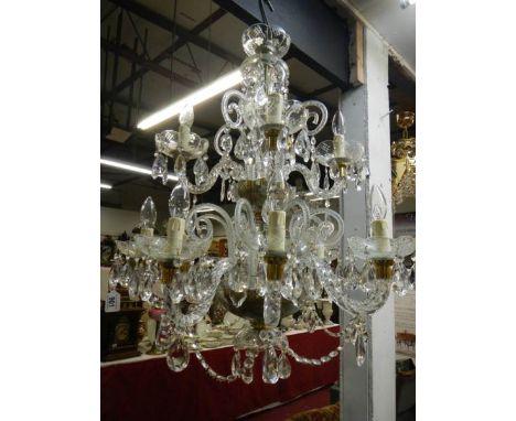 A good quality 12 light glass chandelier