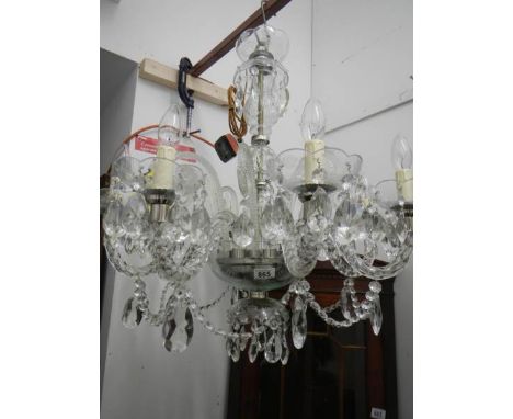 A good quality 8 light glass chandelier