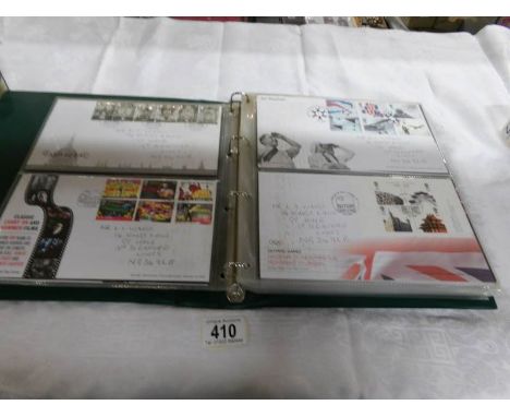 3 folders of first day covers, 2009, 2010, 2011, 2012, 2013, 2014, approximately 115